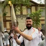 Porteur de flamme à Toulouse